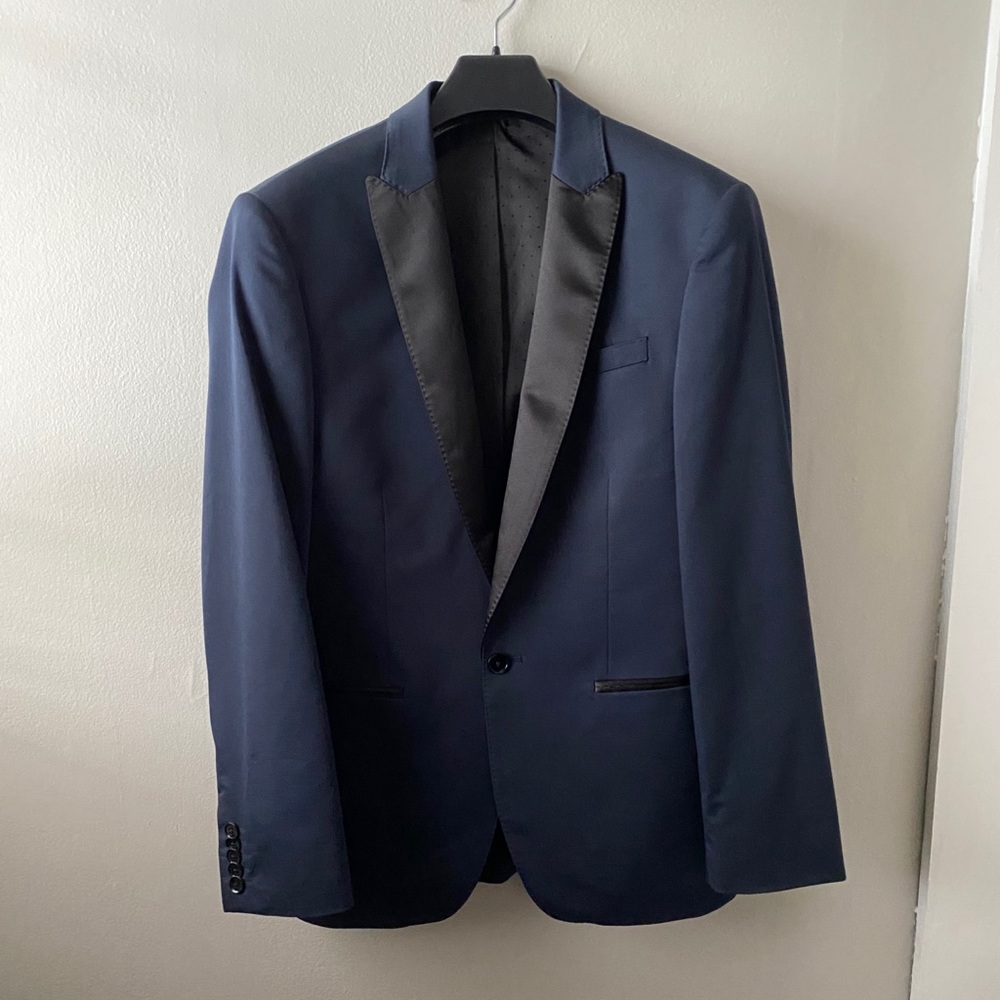 Express navy/black tuxedo jacket